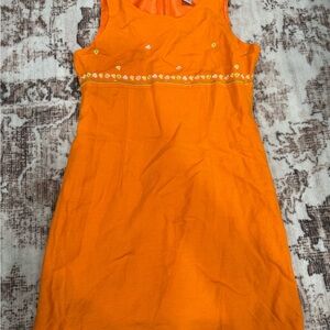 Vibrant Orange Sleeveless Dress